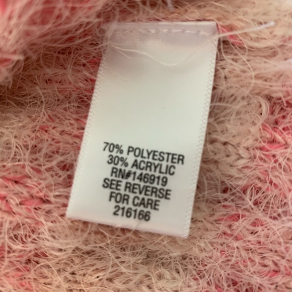 NWT•Candie's Cozy & Soft Mock Neck Pullover Crop Sweater in Pink Stripe-Size L - Picture 9 of 12